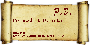 Poleszák Darinka névjegykártya